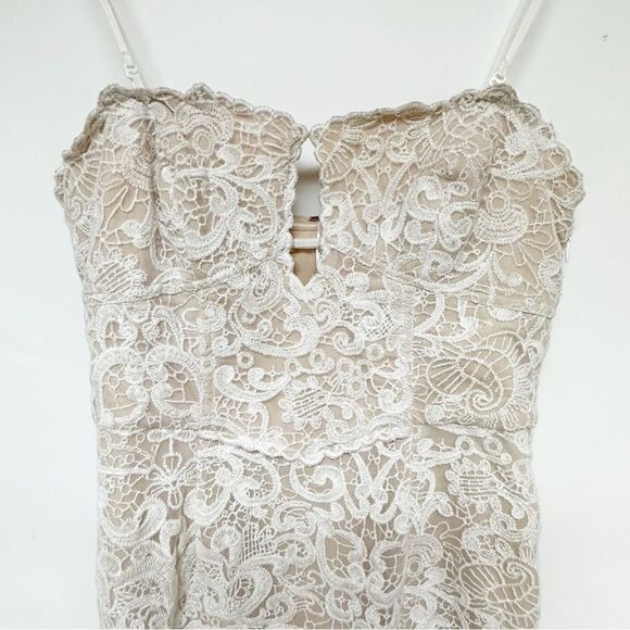 Free People Catalina Strapless Lace Bodycon Mini Dress White Size 6 - Picture 9 of 14